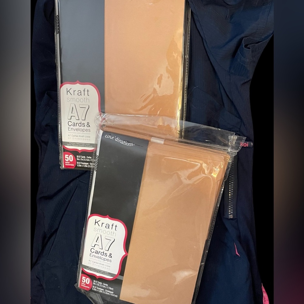 2 packs Kraft smooth A7 cards and envelopes 50 count